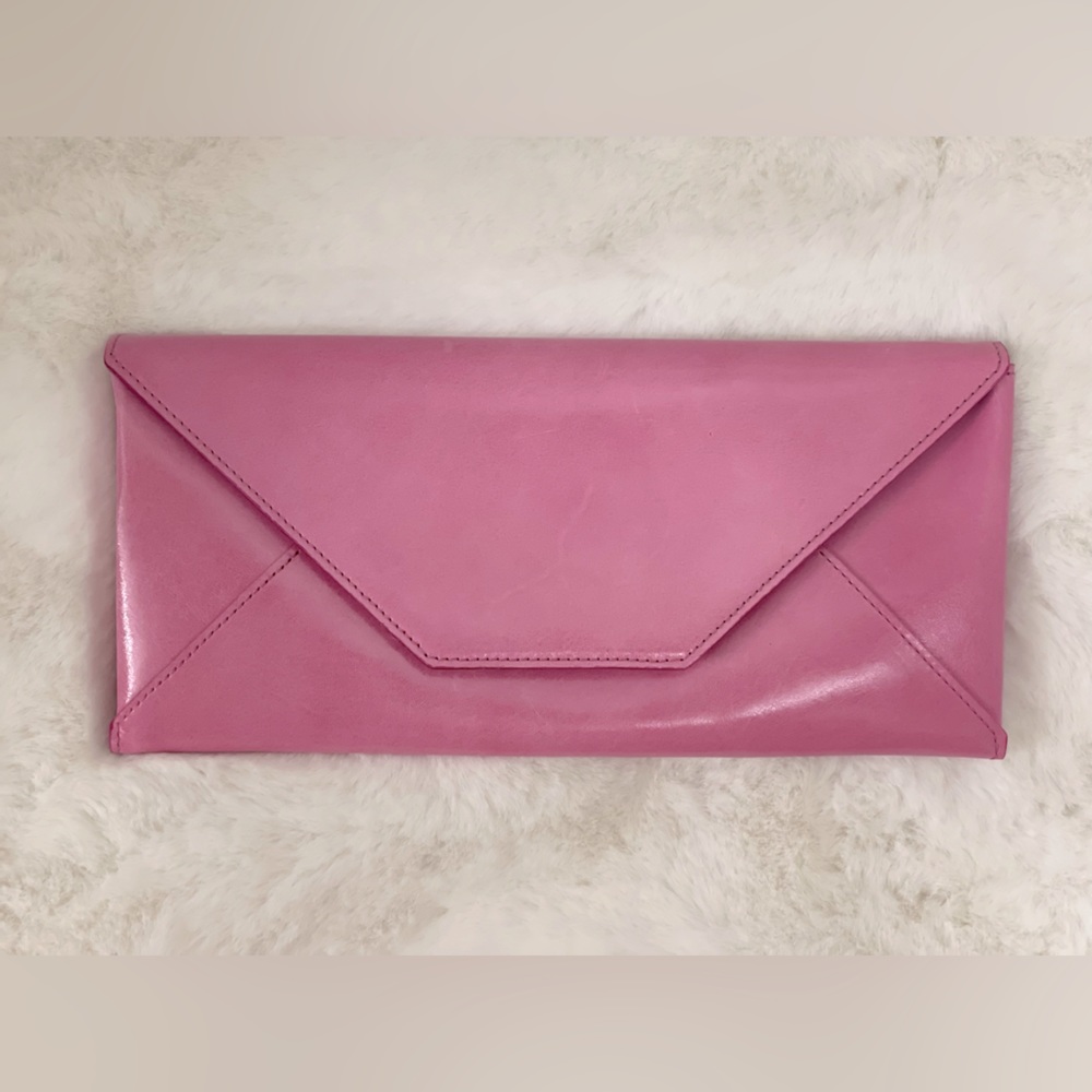 NWOT Abas Pink Leather belting travel clutch/wallet
